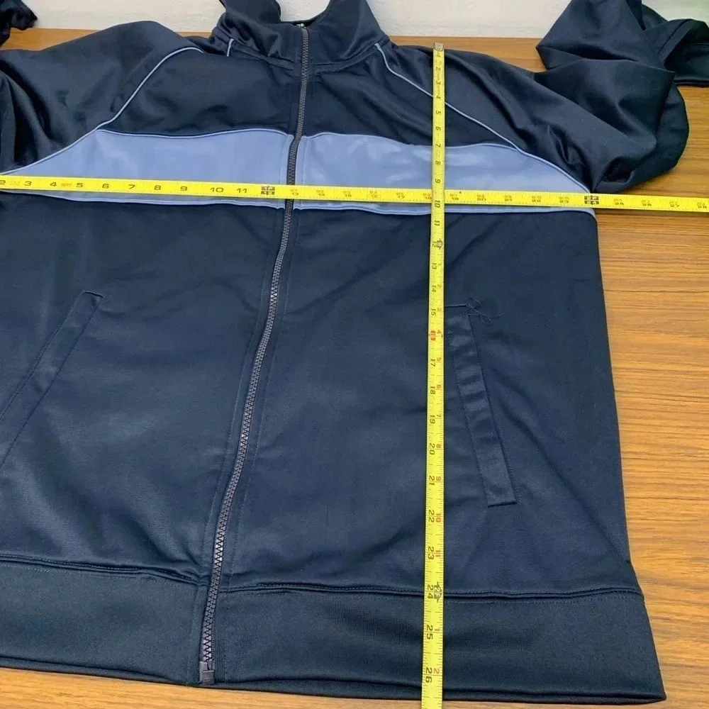 Banana Republic Men Sweatshirt XL Full Zip Blue Color Block Fleece Lined Pockets